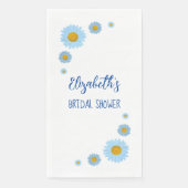 Blauwe Madeliefjes Bloemige Bruiloft Feest Servet (Voorkant)