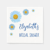 Blauwe Madeliefjes Bruiloft Servet (Voorkant)