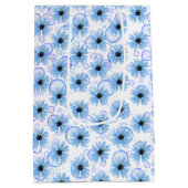Blauwe Madeliefjes En Bellen Medium Cadeauzakje (Achterkant)