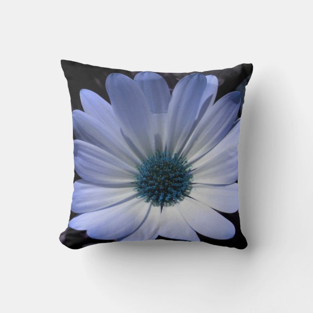 Blauwe Madeliefjes Kussen (Voorkant)