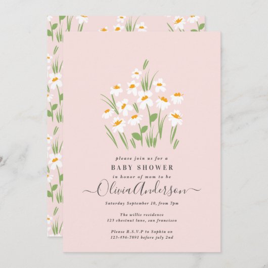 Blauwe maffia, elegant mooi baby shower kaart (Voorkant / Achterkant)