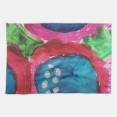 Blauwe magenta Abstracte keukenhanddoeken (Horizontaal)