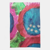 Blauwe magenta Abstracte keukenhanddoeken (Verticaal)