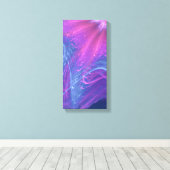 Blauwe magenta asymmetrisch fractaal canvas afdruk (Insitu (Houten vloer))