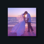 Blauwe Magenta Gradient Overlay Trouwfoto Canvas Afdruk<br><div class="desc">Een bestemming bruiloft of eiland huwelijksreis foto. Voeg je eigen gepersonaliseerde tekst toe aan creëer met een persoonlijk tintje. U kunt de dekking instelling over de blauwe magenta roze ombre overlay wijzigen.</div>