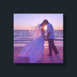 Blauwe Magenta Gradient Overlay Trouwfoto Canvas Afdruk<br><div class="desc">Een bestemming bruiloft of eiland huwelijksreis foto. Voeg je eigen gepersonaliseerde tekst toe aan creëer met een persoonlijk tintje. U kunt de dekking instelling over de blauwe magenta roze ombre overlay wijzigen.</div>