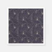 Blauwe magenta lily foliage servet (Voorkant)