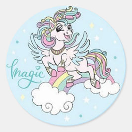 Blauwe magie ronde sticker