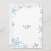 Blauwe Magische Eenhoorn Winter 4eververjaardag Kaart (Achterkant)