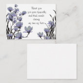 Blauwe Magnolia bloem Dank u kaart Notitiekaartje (Voorkant / Achterkant)