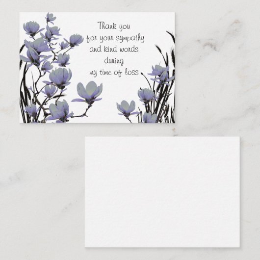 Blauwe Magnolia bloem Dank u kaart Notitiekaartje (Voorkant / Achterkant)