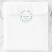 Blauwe Magnolia's jongensdoop bedank sticker (Tas)