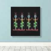 Blauwe Maïs Mensen Canvas Afdruk (Insitu (Houten vloer))