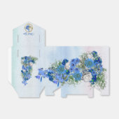 Blauwe Maïsbloemen & Witte Rozen Boeket Bedankdoosjes (Uitgevouwen)