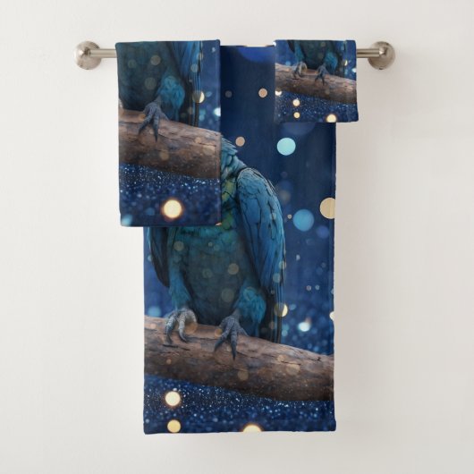 Blauwe Majesteit: de blauwe ara op dromerige blauw Bad Handdoek (Insitu)