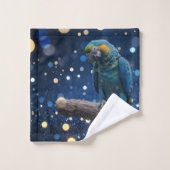 Blauwe Majesteit: de blauwe ara op dromerige blauw Bad Handdoek (Wasdoekje)