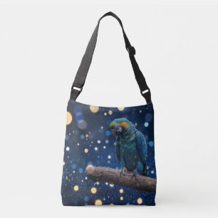 Blauwe Majesteit: de blauwe ara op dromerige blauw Crossbody Tas