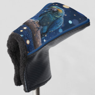 Blauwe Majesteit: de blauwe ara op dromerige blauw Golfheadcover