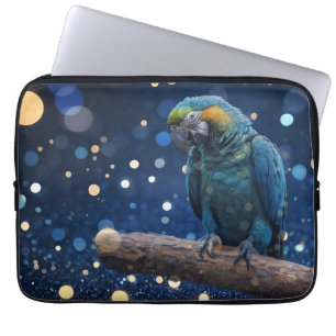 Blauwe Majesteit: de blauwe ara op dromerige blauw Laptop Sleeve