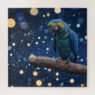 Blauwe Majesteit: de blauwe ara op dromerige blauw Legpuzzel