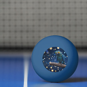 Blauwe Majesteit: de blauwe ara op dromerige blauw Pingpongbal