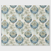 Blauwe Majesteit Elegant Blauw Goud Kerstmispracht Cadeaupapier (Vlak)