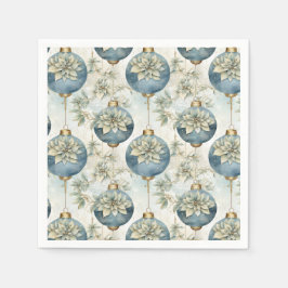 Blauwe Majesteit Elegant Blauw Goud Kerstmispracht Servet