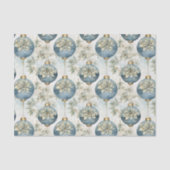 Blauwe Majesteit Elegant Blauw Goud Kerstmispracht Tissuepapier (Voorkant)