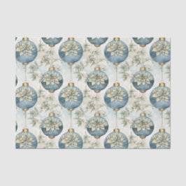 Blauwe Majesteit Elegant Blauw Goud Kerstmispracht Tissuepapier