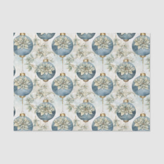 Blauwe Majesteit Elegant Blauw Goud Kerstmispracht Tissuepapier