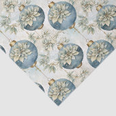 Blauwe Majesteit Elegant Blauw Goud Kerstmispracht Tissuepapier (Detail)