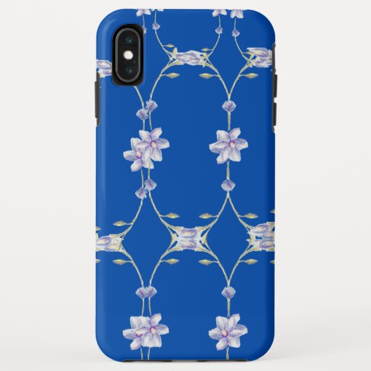 Blauwe majesteit elegante bloementelefoon Case (Achterkant)