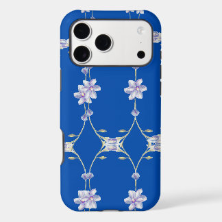 Blauwe majesteit elegante bloementelefoon Case