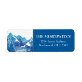 Blauwe Majestic Mountain Bar Mitzvah Adres Etiket (Voorkant)
