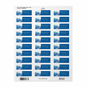 Blauwe Majestic Mountain Bar Mitzvah Adres Etiket (Full Sheet)