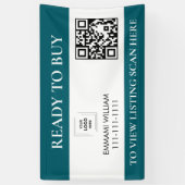 Blauwe Makelaar QR-code Vastgoed Verkoop Banner (Verticaal)