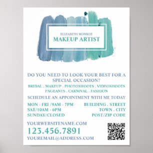 Blauwe, Makeup-artiest Adverteren Poster