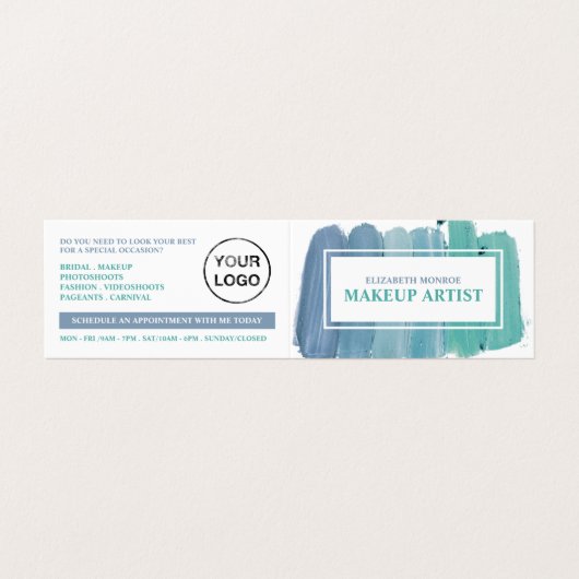 Blauwe, Makeup-artiest, Loyalty-kaart, Visitekaartje (Buitenkant ongevouwen)