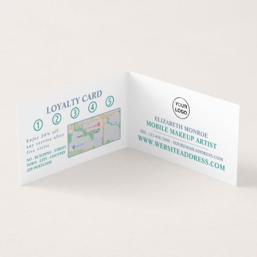 Blauwe, Makeup-artiest, Loyalty-kaart, Visitekaartje (Binnen)