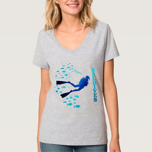 Blauwe Malediven T-shirt (Voorkant)