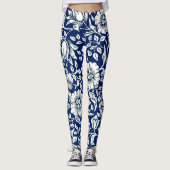 Blauwe Mallow,  Leggings met florale bloeding (Voorkant)