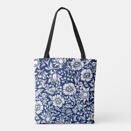 Blauwe mallow tote bag (Achterkant)
