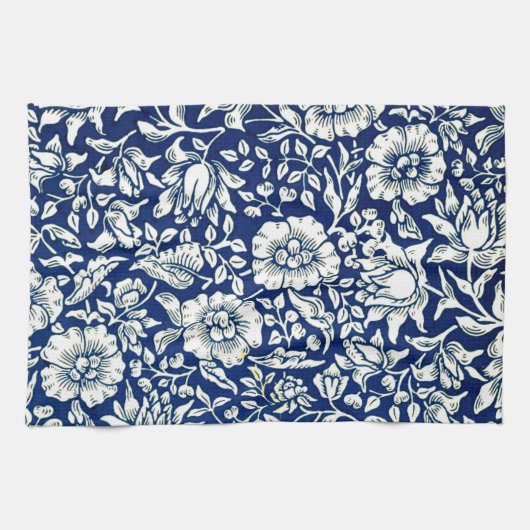 Blauwe Malve, bekend patroon, Theedoek (Horizontaal)