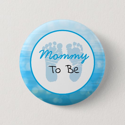 Blauwe mam om Baby shower te worden Ronde Button 5,7 Cm (Voorkant)