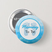 Blauwe mam om Baby shower te worden Ronde Button 5,7 Cm (Voorkant /achterkant)