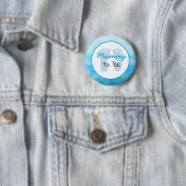 Blauwe mam om Baby shower te worden Ronde Button 5,7 Cm (In situ)