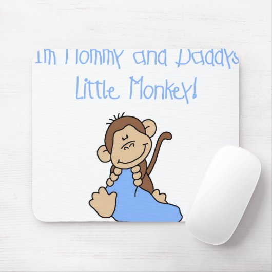 Blauwe mama en papa's aap muismat (Met muis)