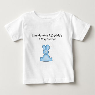 Blauwe mama en papa's kleine Bunny T-shirts