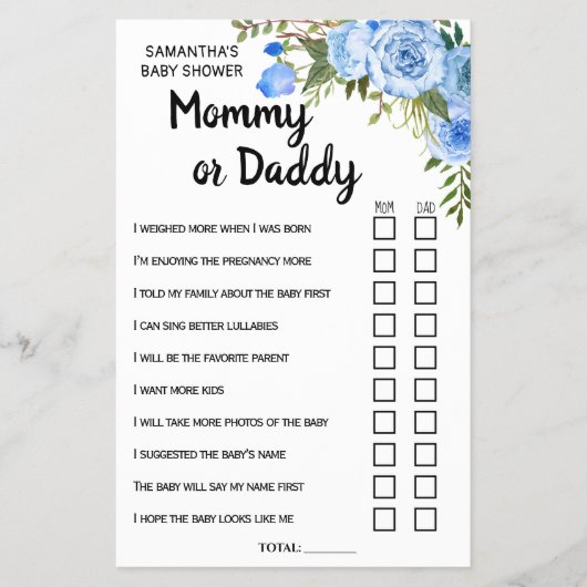 Blauwe mama of papa zei dat ze tweetalige spelkaar flyer (Voorkant)