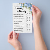 Blauwe mama of papa zei dat ze tweetalige spelkaar flyer (Hand)